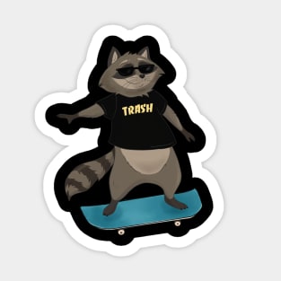 Cool Raccoon Skater Sticker